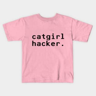 catgirl hacker - Black Kids T-Shirt